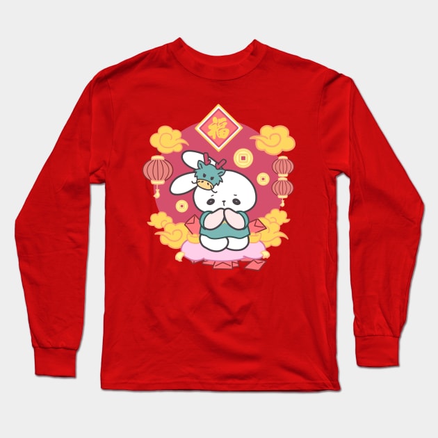 Hopping into Prosperity: Loppi Tokki's Plea for Luck and Abundance in the Lunar New Year! Long Sleeve T-Shirt by LoppiTokki